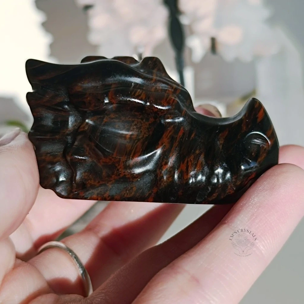 OBSIDIÁN MAHAGONOVÝ dračí hlava - 6cm