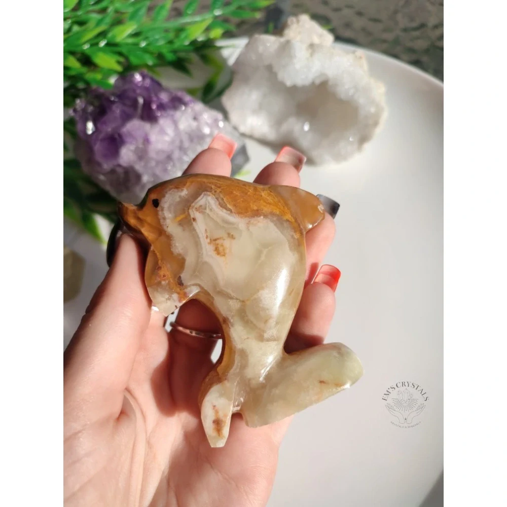 ONYX ZELENÝ delfín 8cm