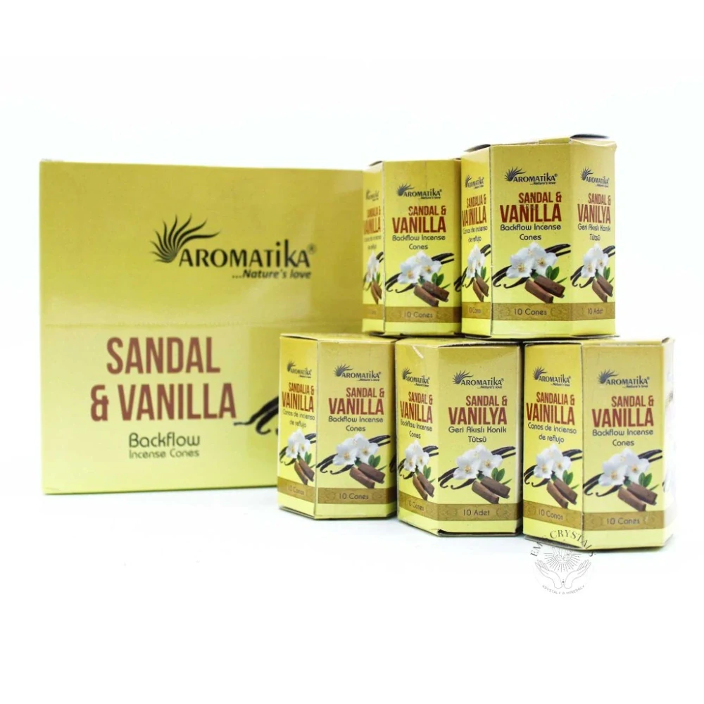 Vonné kužely se spodním dýmem - Santalové dřevo a vanilka
