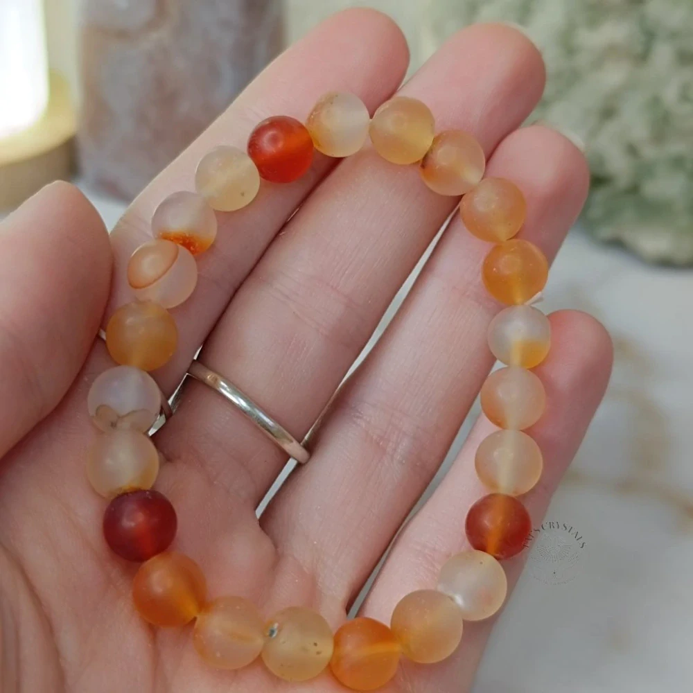 KARNEOL kuličkový náramek matný