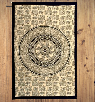 Bavlněné plátno, přehoz na postel - SLON-MANDALA