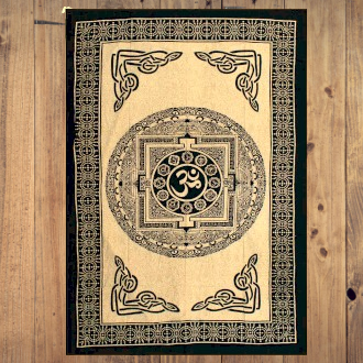 Bavlněné plátno, přehoz na postel - OM MANDALA