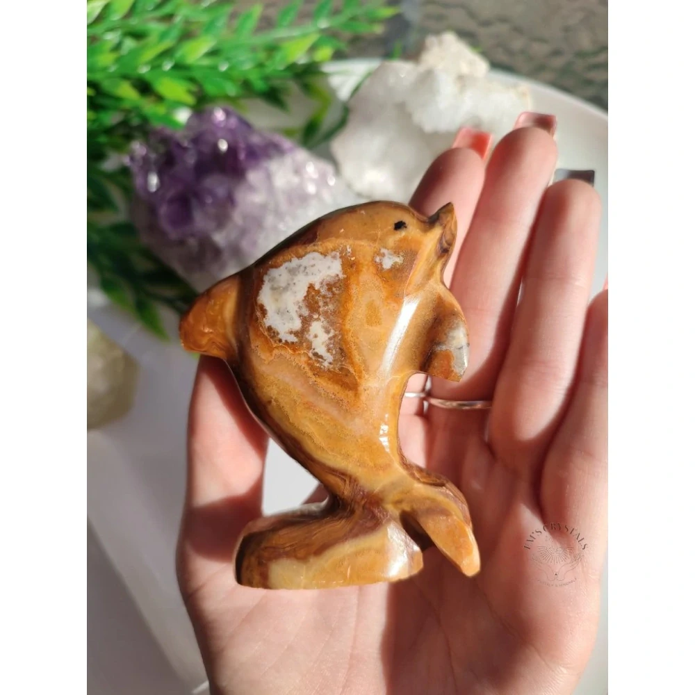 ONYX ZELENÝ delfín 8cm