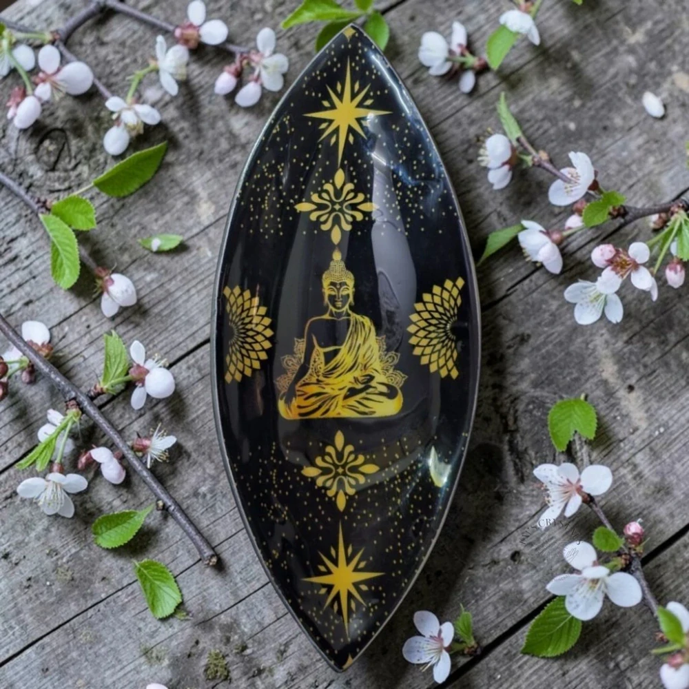 Smaltovaná Miska na Kadidlo - Hliníková - Buddha