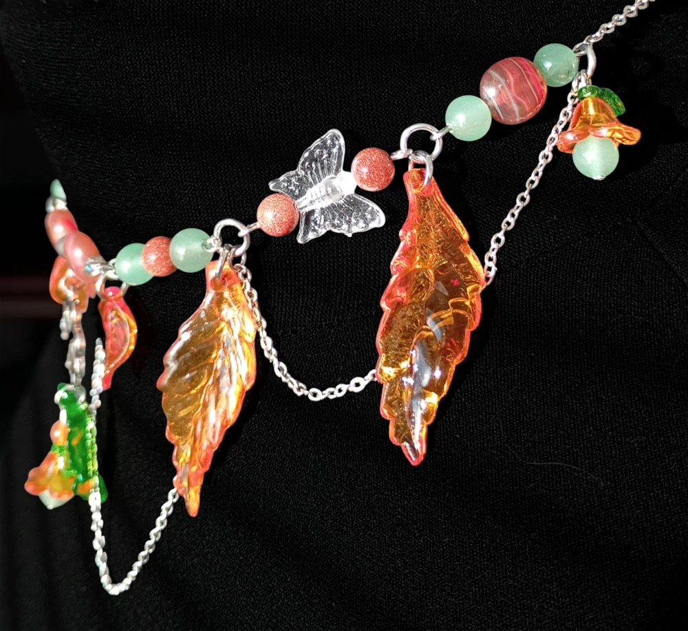 Náhrdelník Autumn’s Grace - zelený avanturín, zlatý avanturín a karneol