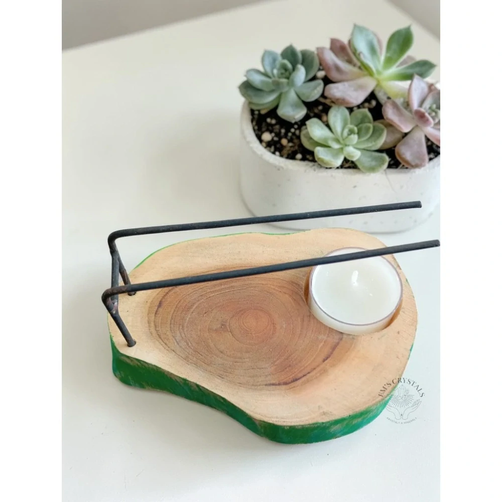 Designový stojan na Palo Santo – Přírodní dřevo Gamal zelené
