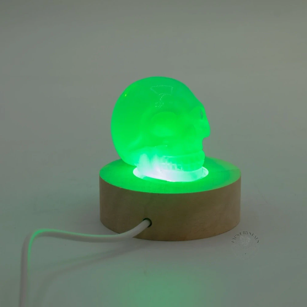 Kulatý Dřevěný USB LED Stojan 6cm - Více Barev
