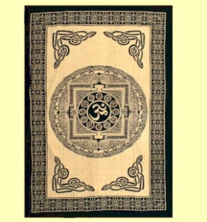 Bavlněné plátno, přehoz na postel - OM MANDALA