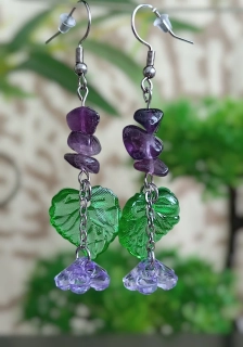 Náušnice Amethyst Bloom - ametyst