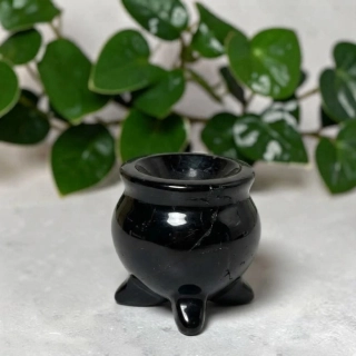 MINI kotlík z minerálu Černý obsidián